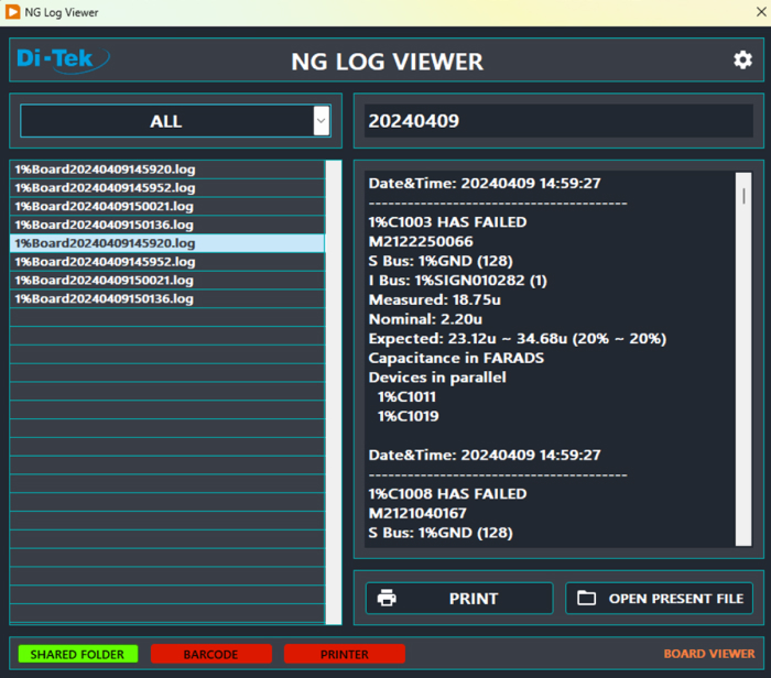 NG Log Viewer